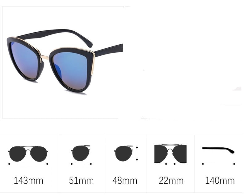 Women's Cat Eye 'Appeal' mirror sunglasses
