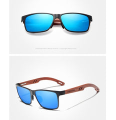 Men's Square 'Toni' Wooden Sunglasses