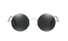 Men's Steampunk Round 'Jade' Metal Sunglasses