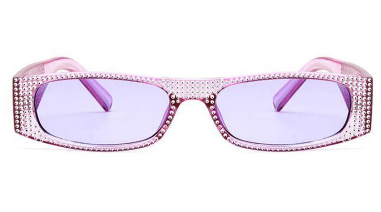 Women's Small Square 'Time Diamond Square ' Plastic Sunglasses