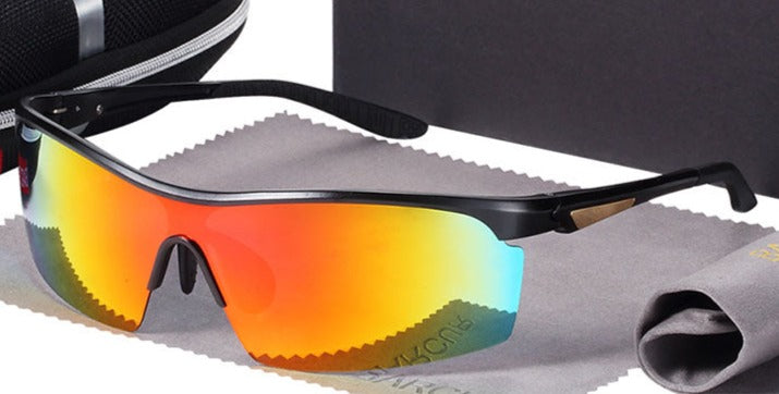 Men's Cycling Semi Rimless  'Speed Liner' Metal Sports Sunglasses