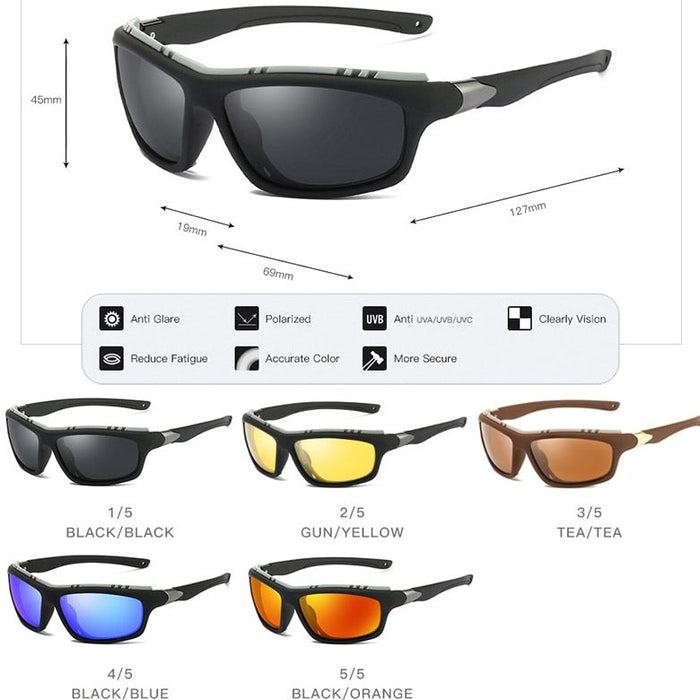 Men's Polarized 'The Tank' Plastic Sports Sunglasses