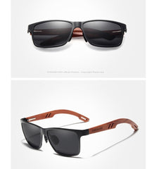 Men's Square 'Toni' Wooden Sunglasses