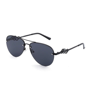 Women's Retro Oval 'Sexy Eyes' Metal Sunglasses