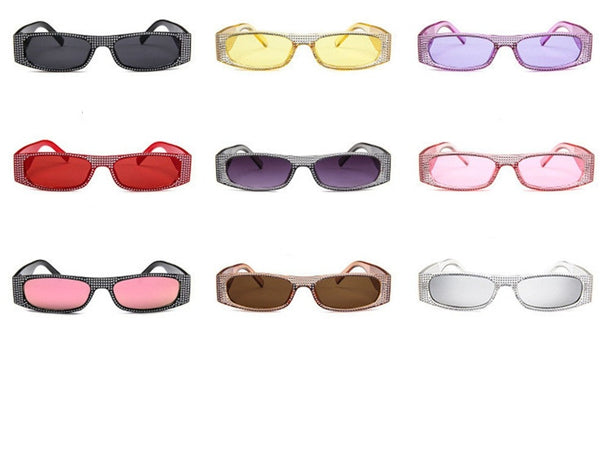 Women's Retro Rectangle 'Girl Bestfriend' Plastic Sunglasses