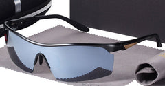 Men's Cycling Semi Rimless  'Speed Liner' Metal Sports Sunglasses