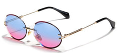 Women's Rimless Oval 'Kafka' Metal Sunglasses