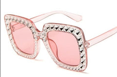 Women's Diamond Square 'La Diva' Plastic Sunglasses