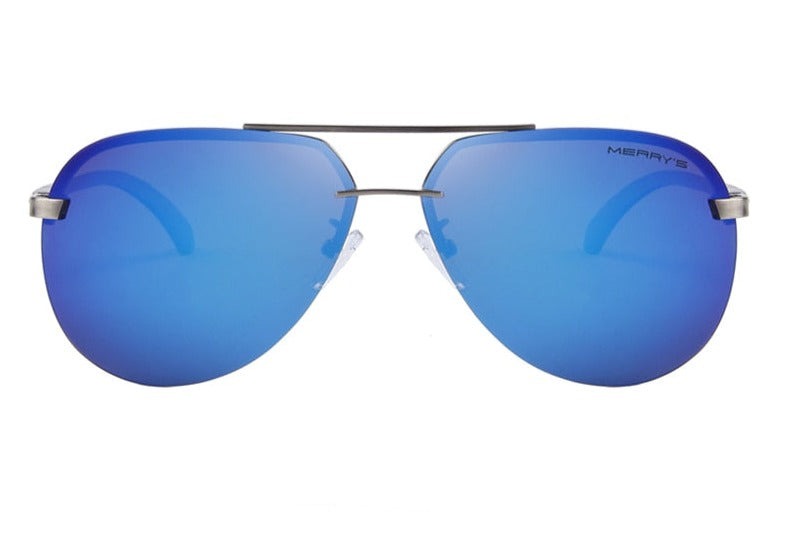 Men's Polarized Pilot 'The Man of Steel' Metal Sunglasses