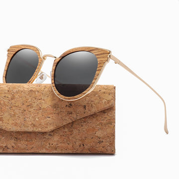 Unisex Wood 'Oak' Polarized Sunglasses