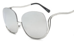 Women's Oversized Round Rimless 'Cathal ' Metal Sunglasses