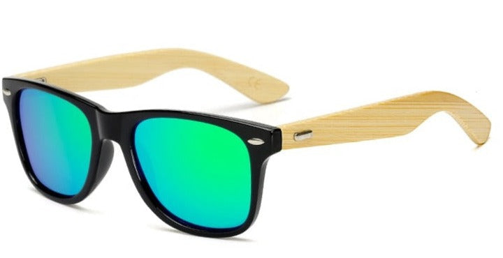 Women's Polarized Square 'Bieblich' Wooden Bamboo Sunglasses