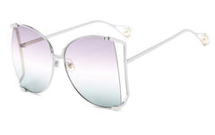 Women's Oversized Square 'Saylor' Metal Sunglasses