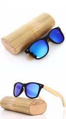 Men's Wooden Bamboo 'Caroline' Wayfarer Sunglasses