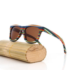 Men's Wooden Bamboo 'Caroline' Wayfarer Sunglasses