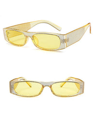 Women's Retro Rectangle 'Girl Bestfriend' Plastic Sunglasses