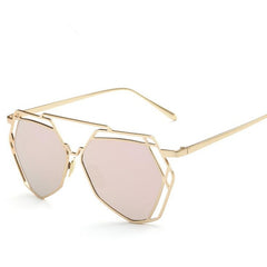 Women's Big Hexagonal 'Sunrise' Metal Sunglasses