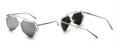 Women's Big Hexagonal 'Sunrise' Metal Sunglasses