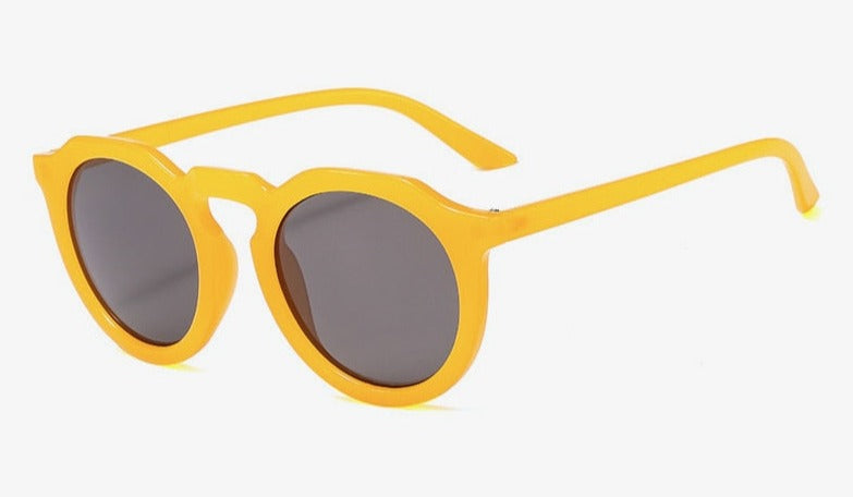 Women's Retro Round 'Sunny Flower' Plastic Sunglasses