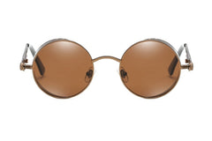 Men's Steampunk Round 'Jade' Metal Sunglasses