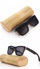 Men's Wooden Bamboo 'Caroline' Wayfarer Sunglasses