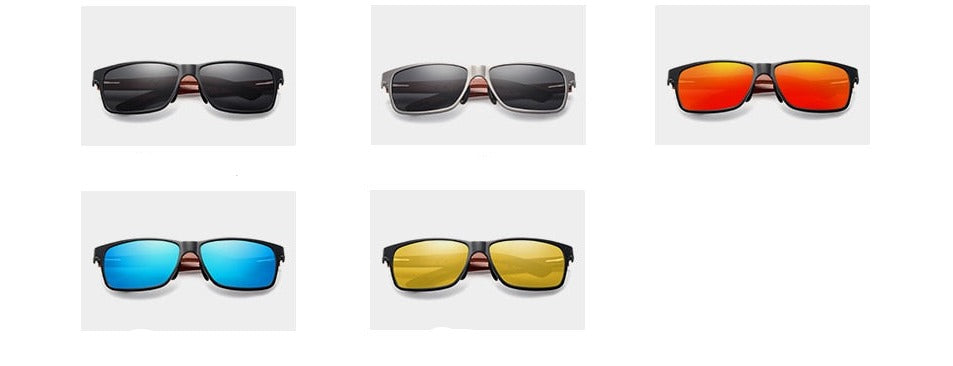 Men's Square 'Toni' Wooden Sunglasses