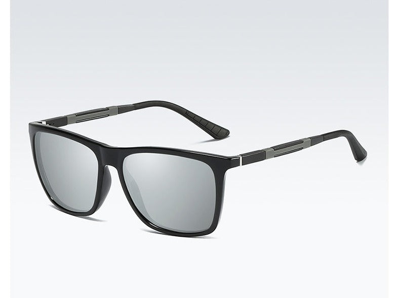 Men's Classic Square Polarized 'Blackout Shades' Plastic Sunglasses