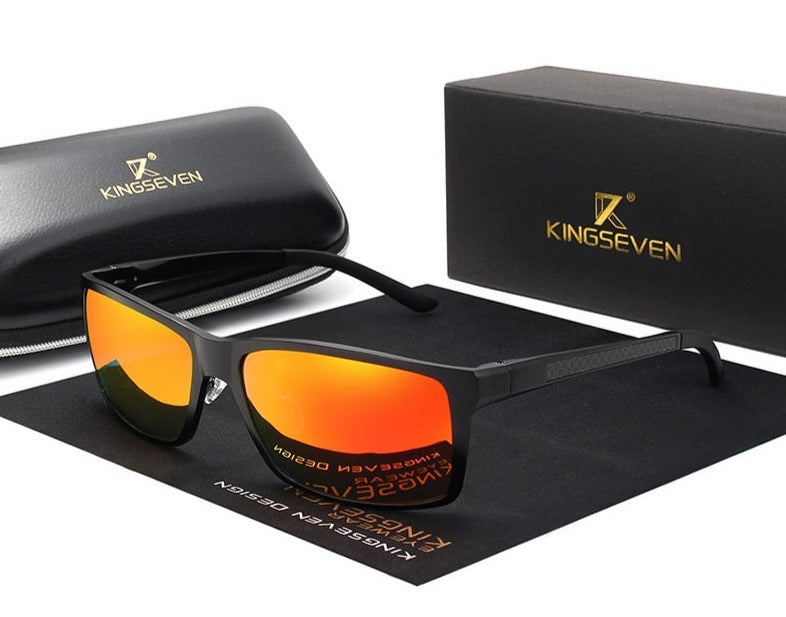 Men's Polarized Square 'The King' Metal Sunglasses