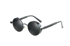 Men's Steampunk Round 'Jade' Metal Sunglasses