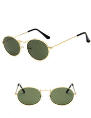 Women's Retro Oval "Diner Vibes" Metal Sunglasses