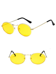 Women's Retro Oval "Diner Vibes" Metal Sunglasses