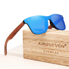 Unisex Vintage Square 'Beach Animal' Wooden Sunglasses