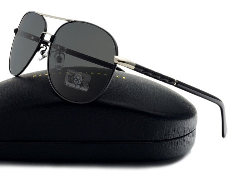 Men's Polarized Aviator 'Luxfuc Men' Metal Sunglasses