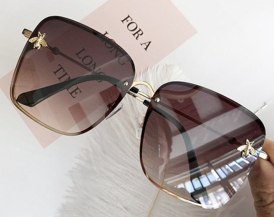 Women's Luxury Square 'Feiry' Metal Sunglasses