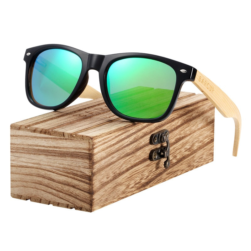 Men's Trend Square "Aloha" Wooden Sunglasses