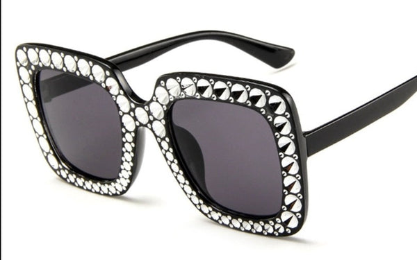 Women's Diamond Square 'La Diva' Plastic Sunglasses