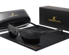 Men's Polarized Square 'The King' Metal Sunglasses