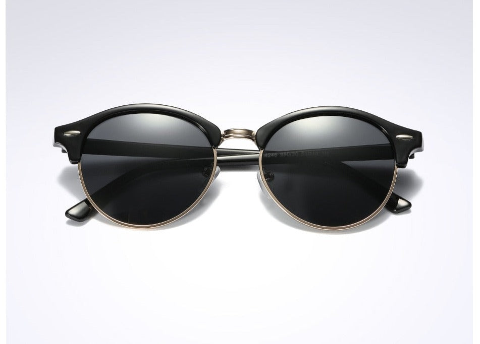 Men's Polarized Round 'Young Gun' Metal Sunglasses