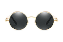 Men's Steampunk Round 'Jade' Metal Sunglasses