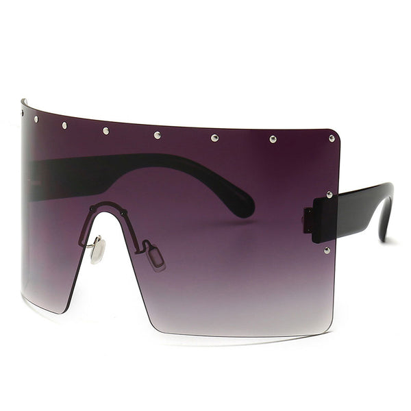 Women's Oversized Square 'Blackout' Plastic Sunglasses