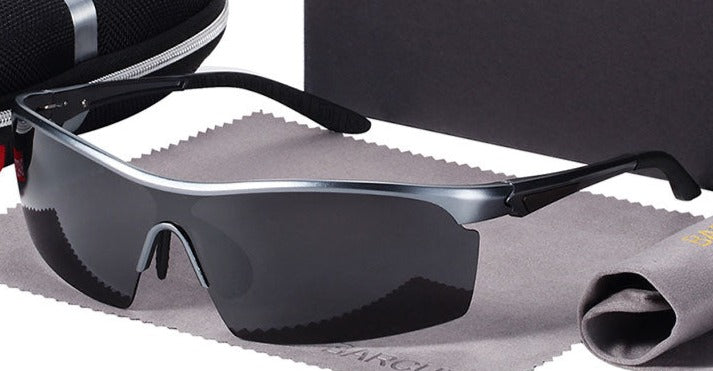 Men's Cycling Semi Rimless  'Speed Liner' Metal Sports Sunglasses