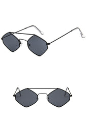 Men's Hexagon "Classy Retro" Metal Sunglasses