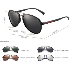 Men's Square Anti Reflective 'Pilot' Plastic Sunglasses