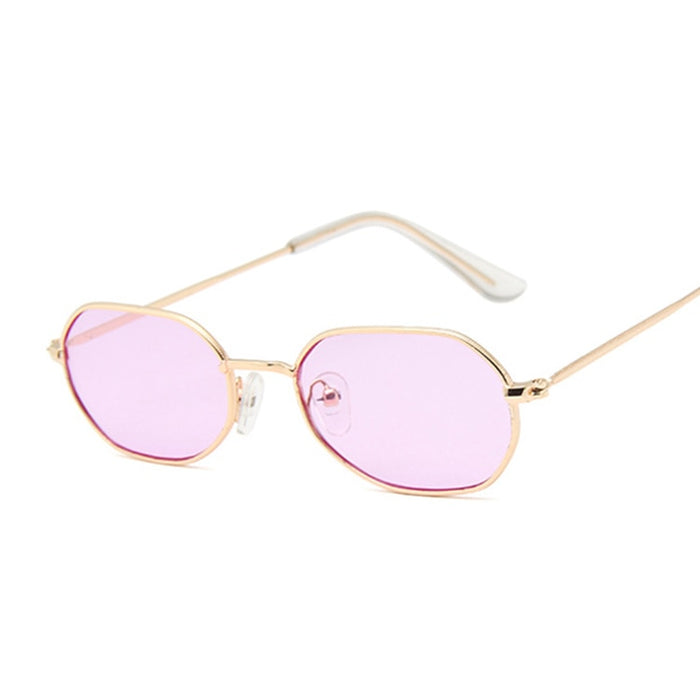 Women's Small Pink 'Flaminggo' Hexagon Sunglasses