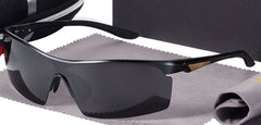 Men's Cycling Semi Rimless  'Speed Liner' Metal Sports Sunglasses