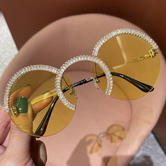 Women's Round 'Gems' Oversized Sunglasses