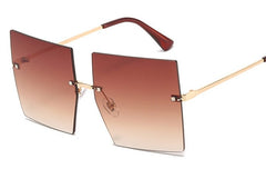 Women's Oversized Square 'Geisha' Plastic Sunglasses