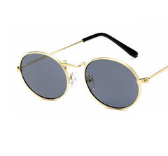 Women's Retro Oval "Diner Vibes" Metal Sunglasses