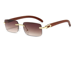 Women's Rimless 'Emsi' Wooden Sunglasses