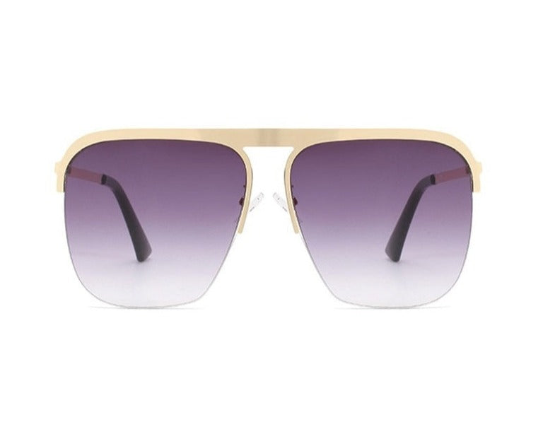Women's Oversized Square Rimless 'Kassiani' Metal Sunglasses